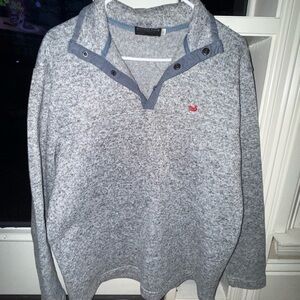 Blue Southern Marsh Quarter Zip with Blue/Red Accents